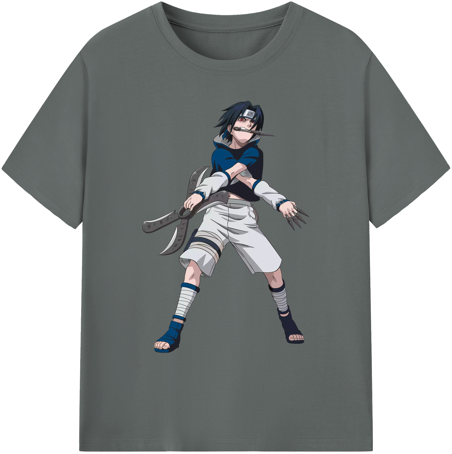 （画像用） NARUTO -ナルト- うちは サスケ Uchiha Sasuke 綿100％ メンズ半袖Tシャツ｜肌触りやわらか＆通気性